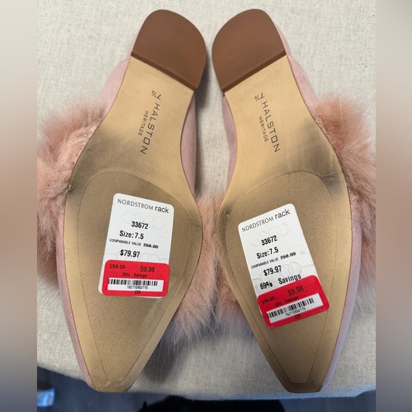 Halston Heritage Blush Faux Fur Mule - Picture 2 of 3